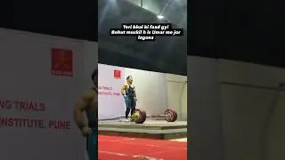 Champion weightlift shorts. Indian boy'sMen'scategory.Commonwealth Weightlifting Championship