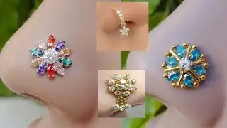 latest gold nose pin design | gold nose stud design image | nose  gold jewlery design |nose rings