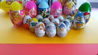19 SURPRISE EGGS Mickey Mouse Minions Kinder Surprise Disney Frozen Hello Kitty Eggs