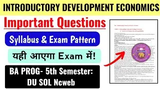 Introductory Development Economics Important Questions BA PROG 5th Semester DU SOL Ncweb Economics