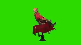 Engineer Riding Mechanical Bull (Bucking Bronco) Green Screen