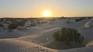 Coucher de soleil sur le Sahara : transformation du désert en direct