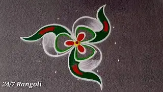 Rangoli with Colours 🌺 24/7 Rangoli 🌺 Latest Muggulu Design 🍀 Diwali Rangoli Designs 🍀 Daily Muggulu