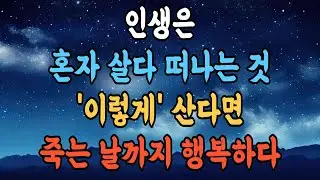 인생은 혼자 살다 떠나는것 '이렇게' 산다면 죽는날까지 행복하다