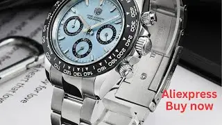 Quartz Movement Chronograph Watch Sapphire Ceramic Bezel Luminous 100m Waterproof WD16500 Watch 39mm