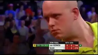 Michael van Gerwen's 17 perfect darts but he actually hits the double 12!! (18 perfect darts)