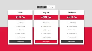 Create A Responsive Pricing Table With Yearly   Monthly Toggle Effect Using HTML   CSS   JavaScript
