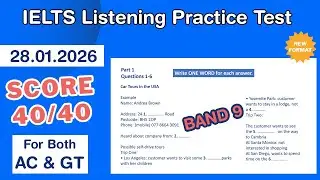 IELTS Listening Practice Test 2026 With Answers 28.01.2026 - Test #218