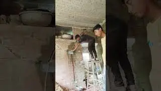 Wall cutting and Electric moduler gibox fitting. SK House Wiring
