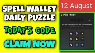 Spell Wallet 12 August Today's Daily Puzzle solve ✅ #spellwallet #airdrop #crypto #onlineincome