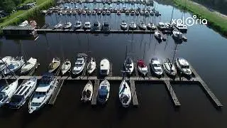 Jachthaven Hunzegat Zoutkamp Netherlands 2019.07 aerial video