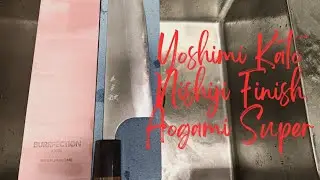 Yoshimi Kato Knife in Aogami Super on Naniwa Stones