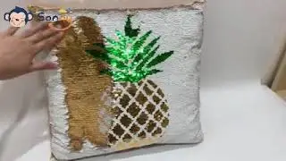 0989JR 39 Pineapple flip sequins pillow