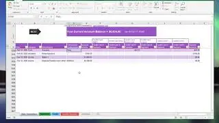 Budget Template - Data Entry Transaction Logging MS Excel