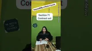 quasi Contract (section 71 contract act )#nkmittallawclasses #nidhimittal #shorts #youtubeshorts