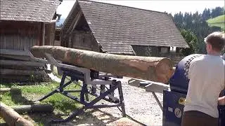 L&uuml;thi Brennholz Lohnspalten mit Tajfun RCA 480 JOY / Stammheber