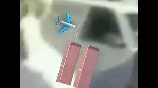 Urban moving systems van with plane and buildings on side
