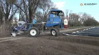 NewHolland Braud SB 64 laying b/w asparagus foil