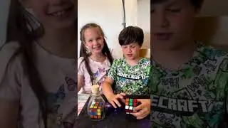 Cube In Bottle Project | How To Fool Your Sister #Shorts
