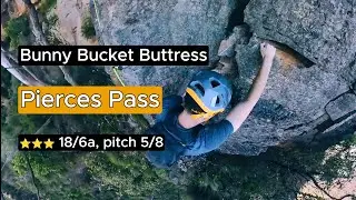 Climbing Bunny Bucket Buttress ~270m multi pitch 5/8 (18) @ Pierces Pass, Blue Mountains