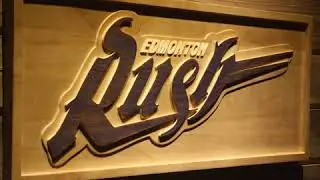 Edmonton Rush Wood Sign   Legacy Edition