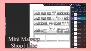 🎀 Drawing a Chibi Makeup Shop | Cozy Line Art & Lofi Beats 🐰