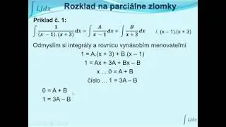 Integrálny počet -  rozklad na parciálne zlomky