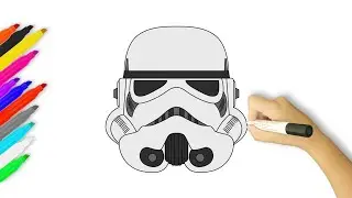 How to Draw Stormtrooper Helmet | Star Wars