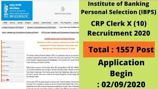 IBPS clerk notification 2020 I IBPS Clerk Recruitment 2020 Online Form 2020 I CRP Clerk X (10)