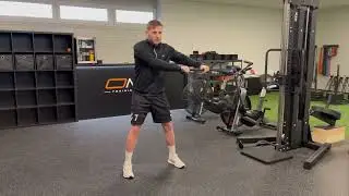 Cable anti-rotation drill (eccentric overload)