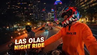 Night Riding Through Las Olas & Fort Lauderdale Beach | South Florida Motorcycle POV
