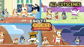 Bluey's Quest for The Gold Pen - All Cutscenes - All Movie CutScenes