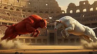 Ancient Colosseum Battle | Red Bull vs White Bull | The Arena Decides | The Strongest Bull Wins