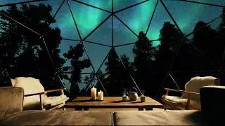 A Room for Anxiety Relief (Glass Igloo) | Calming Music & Northern Lights Ambience