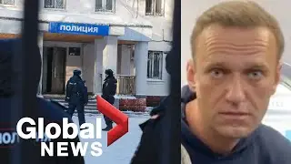 Putin critic Navalny condemns &ldquo;lawlessness&rdquo; of court hearing after his arrest in Russia