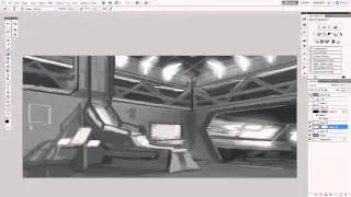 Sci-fi interior concept art form Ivan Smirnov's masterclass - part 01