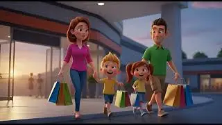 Family Shopping Adventure | 3D Cartoon Story for Kids & Adults | Fun & Learning
