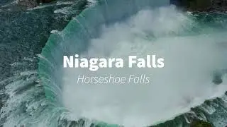 Niagara Falls Waterfall in New York, USA - Aerial Drone Footage