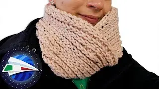 Sciarpa Circolare in maglie mezze alte | Test Lana 