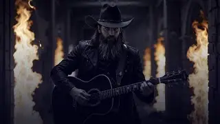 BOUND FOR FLAME - Dark Country Music - Dark Outlaw Country Songs (LYRIC VIDEO)