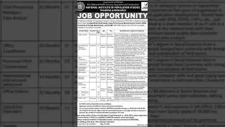 Job AT National Institute Of Population Studies NIPS Islamabad Jobs 2025 #job #allpakjobs #pakistan
