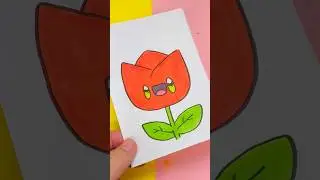 Hur man ritar en kawaii blomma steg f&ouml;r steg