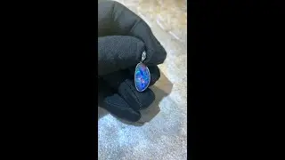 Sterling Silver Freeform Opal necklace 17x10mm