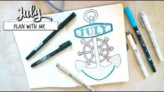 PLAN WITH ME | July 2017 Nautical Theme Bullet Journal Set Up