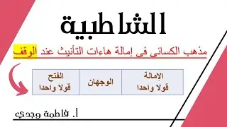 شرح الشاطبية | مذهب الكسائي في إمالة هاء التأنيث وما قبلها عند الوقف| فاطمة وجدي