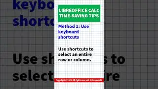 LibreOffice Calc tips: select row, column #tips #viral #trending #viralshorts #shortsfeed #learning