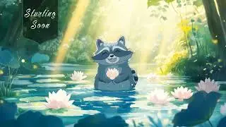 #Nature #Animation #Portfolio | Peaceful Raccoon in Lotus Pond Animation 🌸🦝 | Lucky Dart