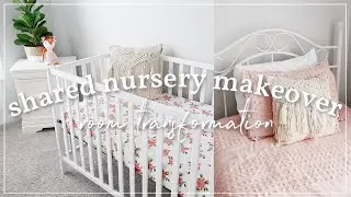 DIY NURSERY MAKEOVER | SHARED NURSERY TRANSFORMATION | BABY AND TODDLER SHARED ROOM IDEAS