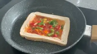 Cheese Egg Toast Breakfast Recipe , فطور صباحي لذيذ سهل وسريع 2