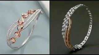 Unique Party wear Diamond Bracelet white gold with rose gold style|DD WOMENS WORLD